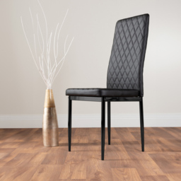Furniturebox Copeland Valera Marble Effect 6 Seater Dining Set White and Black - Wilko - thumbnail 4