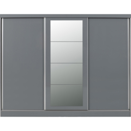 Seconique Nevada 3 Door Grey Sliding Wardrobe - Wilko - thumbnail 3