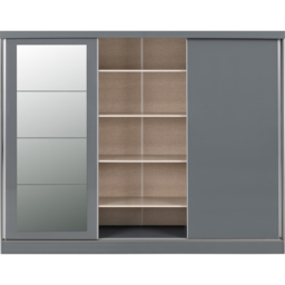 Seconique Nevada 3 Door Grey Sliding Wardrobe - Wilko - thumbnail 6
