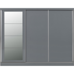 Seconique Nevada 3 Door Grey Sliding Wardrobe - Wilko - thumbnail 7