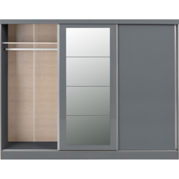 Seconique Nevada 3 Door Grey Sliding Wardrobe - Wilko - thumbnail 5