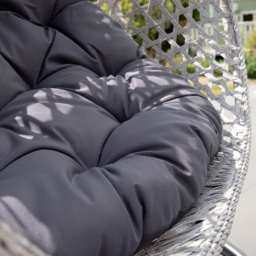 Artemis Home Abingdon Single Dark Grey Rattan Effect Hanging Egg Pod Chair - Size: 1 Seater - Wilko - thumbnail 3