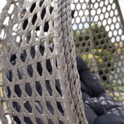 Artemis Home Abingdon Single Dark Grey Rattan Effect Hanging Egg Pod Chair - Size: 1 Seater - Wilko - thumbnail 4