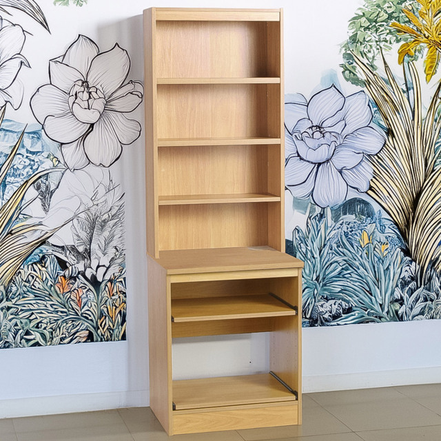R White Cabinets 4 Shelf Printer Desk Stand with Hutch Brown - Size: 182.8 x 60 x 54cm - Wilko - image 1