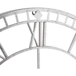 Pacific Lifestyle Antique Silver Metal Round Workframe Wall Clock with Roman Numerals 80cm - Size: 80 x 80 x 5cm - Wilko - thumbnail 4