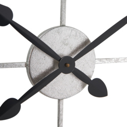 Pacific Lifestyle Antique Silver Metal Round Workframe Wall Clock with Roman Numerals 80cm - Size: 80 x 80 x 5cm - Wilko - thumbnail 5