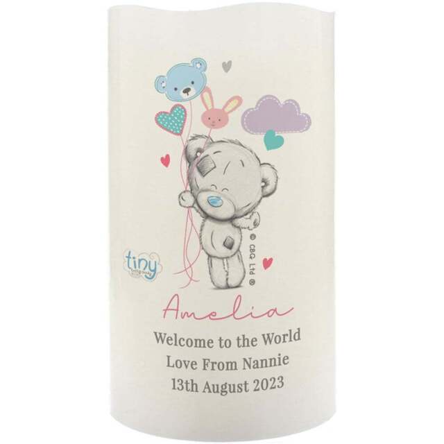 Personalised Memento Tiny Tatty Teddy Dream Big Pink Nightlight LED Candle - Size: 0.8 x 1.3 x 0.8cm - White - Wilko - image 1