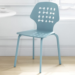 Costway Set of 4 Blue Hollowed Backrest Dining Chairs - Wilko