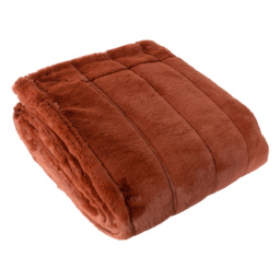 Paoletti Empress Rust Large Faux Fur Throw 140 x 200cm - Size: 200 x 140cm - Brown - Wilko - thumbnail 4