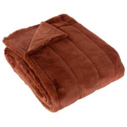 Paoletti Empress Rust Large Faux Fur Throw 140 x 200cm - Size: 200 x 140cm - Brown - Wilko