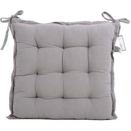 Divante Charcoal Stone Washed Cotton Seat Pad 40 x 40cm - Size: 45 x 45cm - Wilko - thumbnail 1