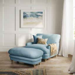 Plumpton Duck Egg Blue Weave Footstool - LPD Home - Wilko - thumbnail 6