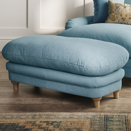 Plumpton Duck Egg Blue Weave Footstool - LPD Home - Wilko