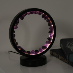 ValueLights Crystal Wellness Black Lamp with Amethyst and Warm White LEDs - Size: 20.5 x 10.5 x 18cm - Wilko - thumbnail 4