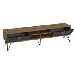Decorotika Lorenz 2 Door 3 Shelf Bendire and Walnut TV Unit - Size: 45.6 x 180 x 35.2cm - Multi - Wilko - thumbnail 5