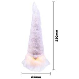 St Helens White Light Up Gonk Christmas Decoration 22cm - Size: 9 x 9 x 23cm - Wilko - thumbnail 6