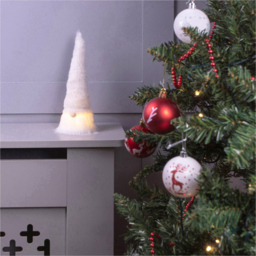 St Helens White Light Up Gonk Christmas Decoration 22cm - Size: 9 x 9 x 23cm - Wilko - thumbnail 4