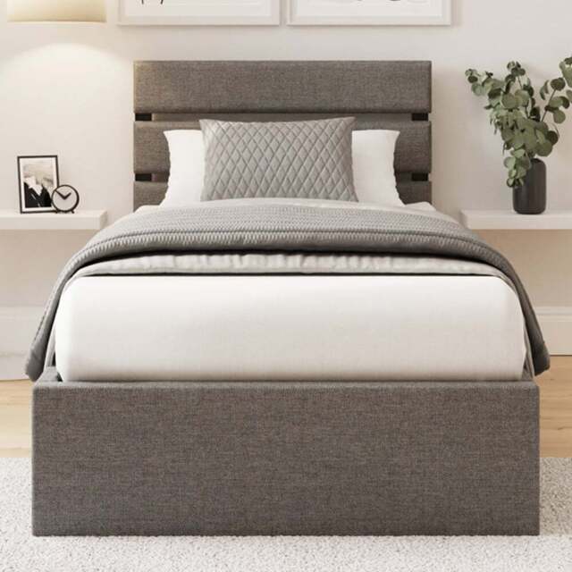 GFW Hudson Single Grey End Lift Ottoman Bed - Wilko - image 1