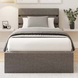 GFW Hudson Single Grey End Lift Ottoman Bed - Wilko