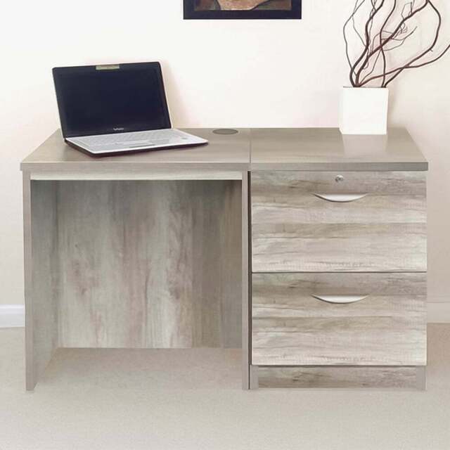 R White Cabinets 2 Drawer Grey Set-04 Desk - Size: 72.8 x 107.9 x 54cm - Wilko - image 1
