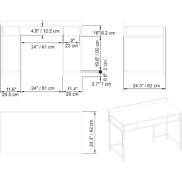Decorotika Tumata 3 Shelf Study Desk White - Size: 65.2 x 120 x 62cm - Wilko - thumbnail 6