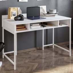 Decorotika Tumata 3 Shelf Study Desk White - Size: 65.2 x 120 x 62cm - Wilko