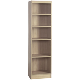 R White Cabinets 5 Shelf Brown Tall Bookcase - Size: 182.8 x 47.6 x 36.6cm - Wilko - thumbnail 3