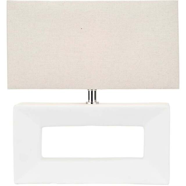 Pacific Lifestyle Block White Ceramic Rectangular Table Lamp - Wilko - image 1