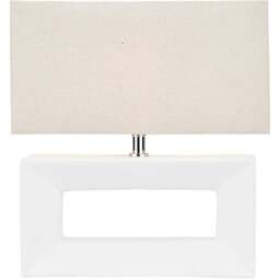 Pacific Lifestyle Block White Ceramic Rectangular Table Lamp - Wilko