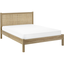 Julian Bowen Padstow Rattan Double Oak Bed Frame - Brown - Wilko - thumbnail 3