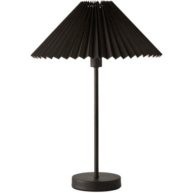 ValueLights Akira Black Pleated Shade LED Table Lamp - Size: 48.5 x 34.5 x 34.5cm - Wilko - image 1