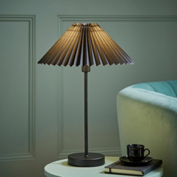 ValueLights Akira Black Pleated Shade LED Table Lamp - Size: 48.5 x 34.5 x 34.5cm - Wilko - thumbnail 7