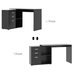 Portland Rotating Office Desk Black - Size: 117 x 83 x 76cm - Wilko - thumbnail 4