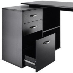Portland Rotating Office Desk Black - Size: 117 x 83 x 76cm - Wilko - thumbnail 5