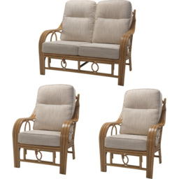 Desser Furniture Madrid 4 Seater Light Oak Jasper Sofa Set - Size: 2 Seater - Brown - Wilko - thumbnail 3