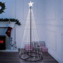 The Christmas Workshop 573 LED White Outdoor Cone Tree 6ft - Wilko