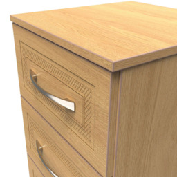 Crowndale Dorset 3 Drawer Modern Oak Bedside Cabinet Ready Assembled - Wood - Wilko - thumbnail 6