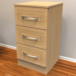 Crowndale Dorset 3 Drawer Modern Oak Bedside Cabinet Ready Assembled - Wood - Wilko - thumbnail 1