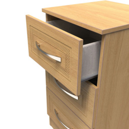 Crowndale Dorset 3 Drawer Modern Oak Bedside Cabinet Ready Assembled - Wood - Wilko - thumbnail 7