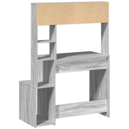vidaXL 6 Shelf Computer Desk Grey Sonoma - Size: 140 x 100 x 45cm - Wilko - thumbnail 6