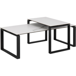 Florence Katrine White Ceramic Akranes Top Coffee Table Set of 2 - Black - Furniture To Go - Wilko - thumbnail 3