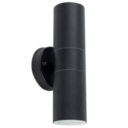 ValueLights Black Outdoor Wall Up Down Light with Dusk till Dawn Sensor - Size: 23 x 10 x 10cm - Wilko