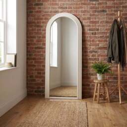 Evie 180 x 80cm Cream Ridged Arch Lean To Mirror - White - The Port. Co Gallery - Wilko - thumbnail 7