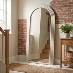 Evie 180 x 80cm Cream Ridged Arch Lean To Mirror - White - The Port. Co Gallery - Wilko - thumbnail 6