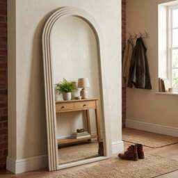 Evie 180 x 80cm Cream Ridged Arch Lean To Mirror - White - The Port. Co Gallery - Wilko - thumbnail 5
