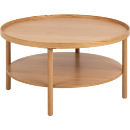 Florence Banbury Single Shelf Round Oak Coffee Table - Size: 42 x 80 x 80cm - Brown - Furniture To Go - Wilko - thumbnail 3