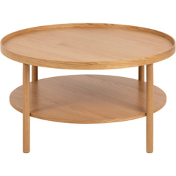 Florence Banbury Single Shelf Round Oak Coffee Table - Size: 42 x 80 x 80cm - Brown - Furniture To Go - Wilko - thumbnail 4