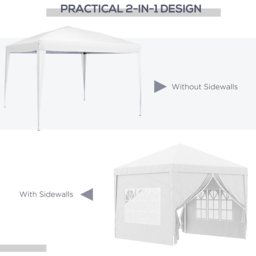 Outsunny 3 x 3m White Party Canopy Tent with Carry Bag - Wilko - thumbnail 6