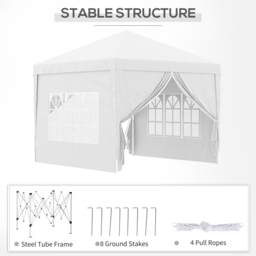 Outsunny 3 x 3m White Party Canopy Tent with Carry Bag - Wilko - thumbnail 7
