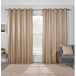 Divante Serene Champagne Jacquard Eyelet Curtains 229 x 229cm - Size: W 229 x D 229cm - Wilko - thumbnail 7